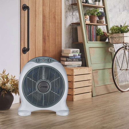 Ventilador de Suelo 12" 29cm 50W 3 Velocidades New Box Blanco/Gris Raydan Home Ventiladores de Suelo 6
