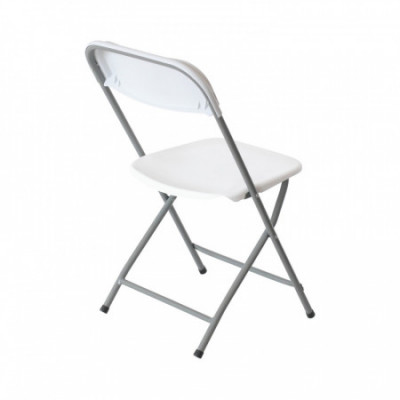 Silla Plegable de Resina Garden Blanca 45x44.5x79cm 7house Sillas Comedor Patas Metálicas 3