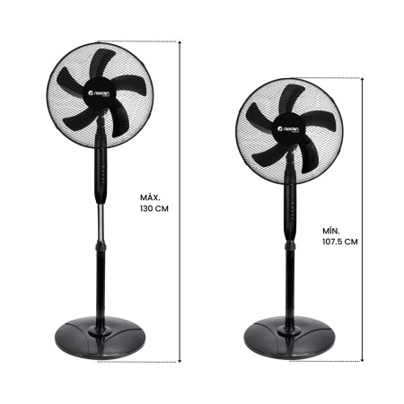 Ventilatore da pavimento con telecomando 16" 40 cm 40 W 3 velocità AirMax nero Raydan Home