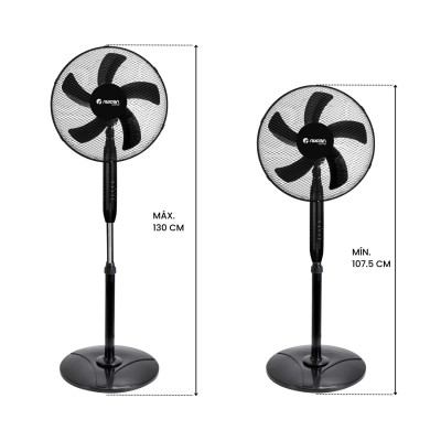 Ventilador de pé com comando, 16" (40 cm), 40 W, 3 velocidades, AirMax, preto Raydan Home