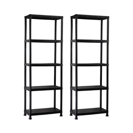 Conjunto de 2 estantes de resina com 5 prateleiras, capacidade de 125 kg, 61 x 31 x 171 cm Thinia Home