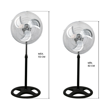 Ventilador de Pie 18" 45cm 75W 3 Velocidades Industrial Negro Raydan Home Ventiladores de Pie 5