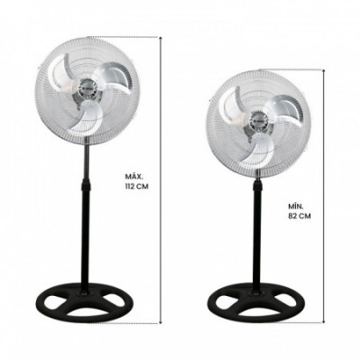 Ventilador de Pie 18" 45cm 75W 3 Velocidades Industrial Negro O91 Ventiladores de Pie 5