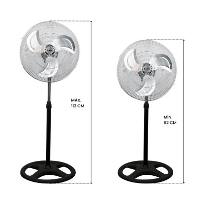 Ventilador de Pie 18" 45cm 75W 3 Velocidades Industrial Negro Thinia Home Ventiladores de Pie 5