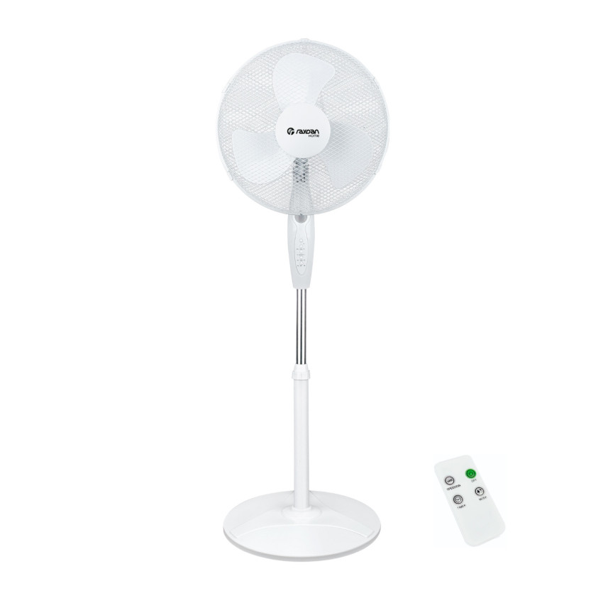 Ventilatore da pavimento con telecomando da 16" (40 cm), 40 W, 3 velocità, Neos Comfort, bianco Thinia Home