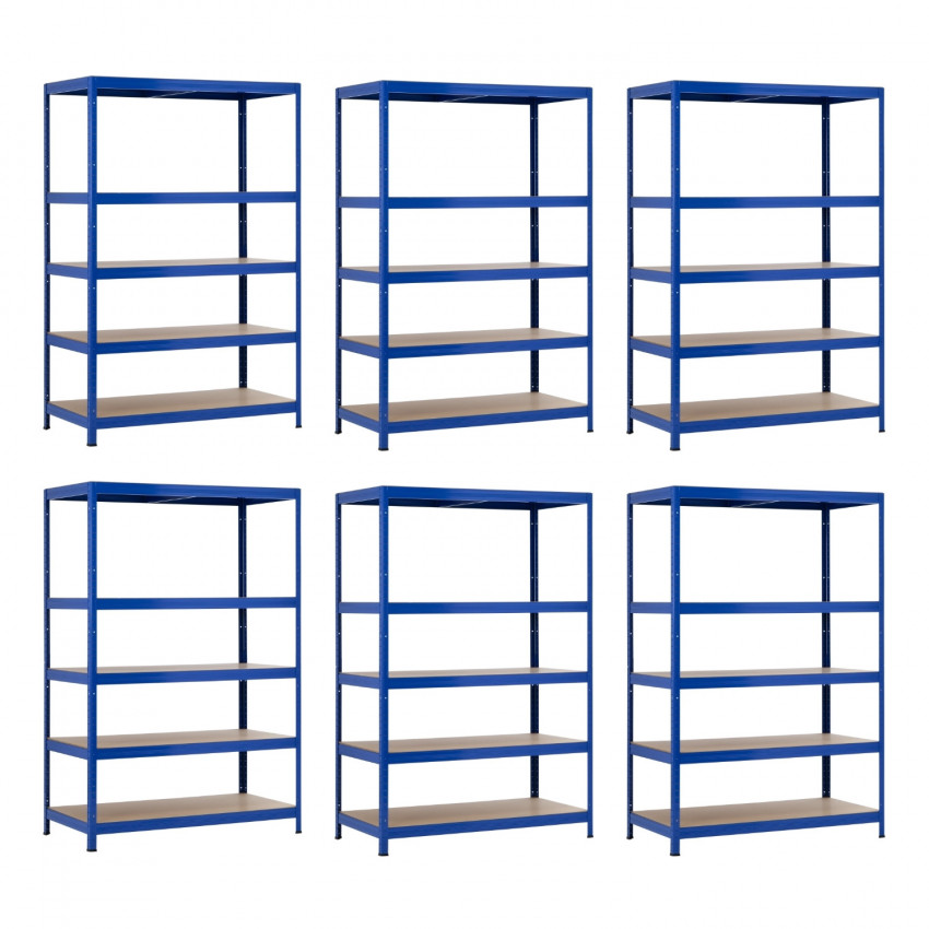 Pack 6 Estanterías Modulares Metálicas con 5 Baldas 1250kg 120x60x180cm Thinia Home Estanterías 14 Pack 6 Estanterías Modulares Metálicas con 5 Baldas 1250kg 120x60x180cm Thinia Home Estanterías 14
