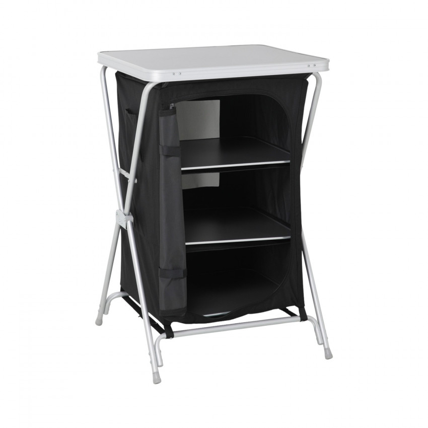 Mesa de Camping con Armario Plegable Negro 60.5x61x91cm 7house Mobiliario de Camping 1