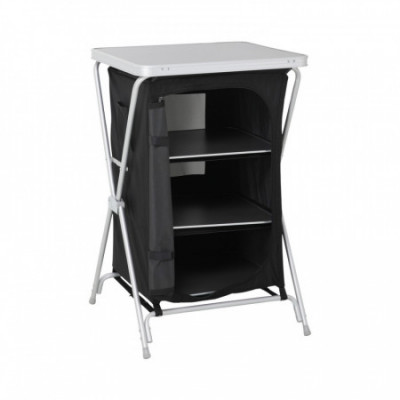 Mesa de Camping con Armario Plegable Negro 60.5x61x91cm 7house Mobiliario de Camping 1