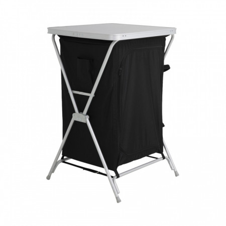 Mesa de Camping con Armario Plegable Negro 60.5x61x91cm 7house Mobiliario de Camping 2