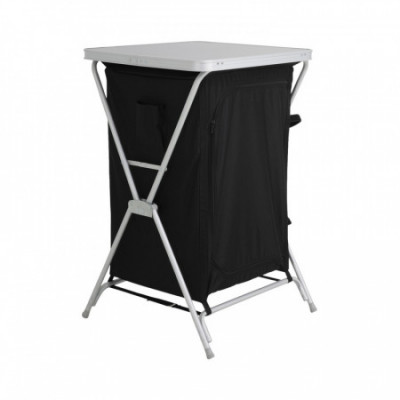Mesa de Camping con Armario Plegable Negro 60.5x61x91cm 7house Mobiliario de Camping 2