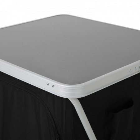 Mesa de Camping con Armario Plegable Negro 60.5x61x91cm 7house Mobiliario de Camping 4