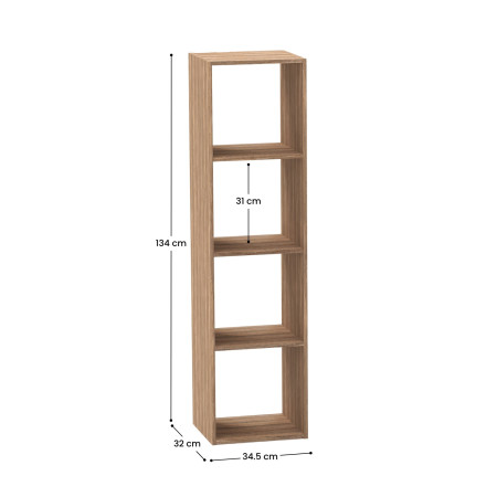 Estantería de 4 Niveles SpaceQub 34.5x32x134cm 7house Estanterías 3