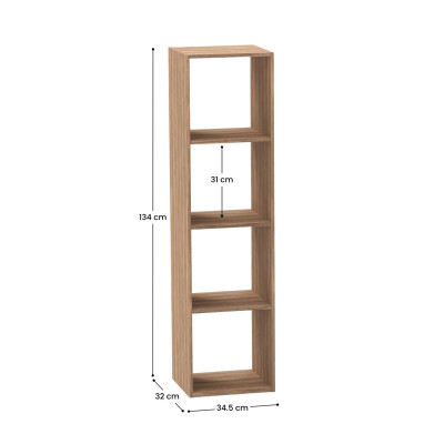 Estantería de 4 Niveles SpaceQub 34.5x32x134cm 7house Estanterías 3