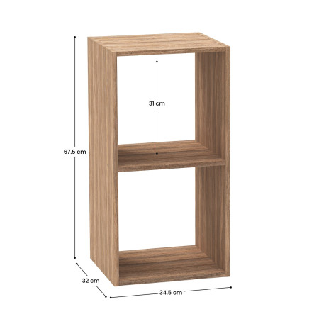 Estantería de 2 Niveles SpaceQub 34.5x32x67.5cm 7house Estanterías 7