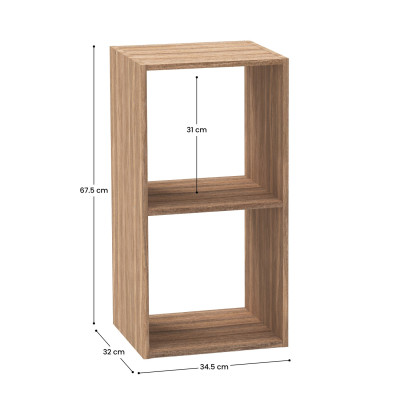Estantería de 2 Niveles SpaceQub 34.5x32x67.5cm 7house Estanterías 7