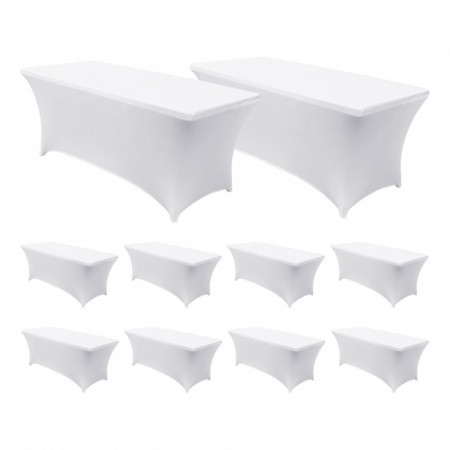 MegaPack 10 Fundas para Mesas Plegables Rectangulares Catering 180x74cm 7house Fundas Muebles Jardín 1