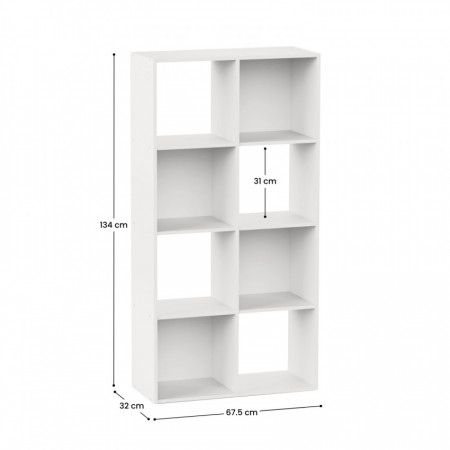 Estantería de 8 Compartimentos SpaceQub 67.5x32x134cm 7house Estanterías 3