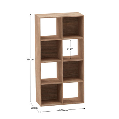Estantería de 8 Compartimentos SpaceQub 67.5x32x134cm 7house Estanterías 7