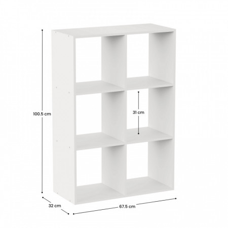 Estantería de 6 Niveles SpaceQub 67.5x32x100.5cm 7house Estanterías 3