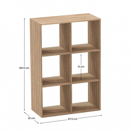 Estantería de 6 Niveles SpaceQub 67.5x32x100.5cm 7house Estanterías 7 Estantería de 6 Niveles SpaceQub 67.5x32x100.5cm 7house Estanterías 7