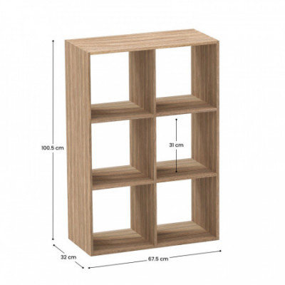 Estantería de 6 Niveles SpaceQub 67.5x32x100.5cm 7house Estanterías 7