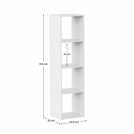 Estantería de 4 Niveles SpaceQub 34.5x32x134cm 7house Estanterías 7