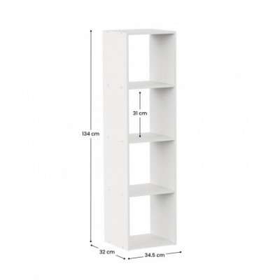 Estantería de 4 Niveles SpaceQub 34.5x32x134cm 7house Estanterías 7