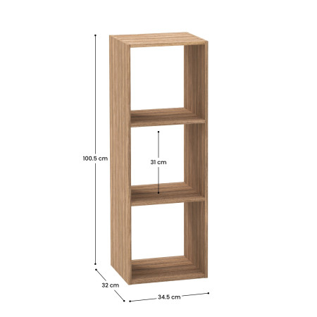 Estantería de 3 Niveles SpaceQub 34.5x32x100.5cm 7house Estanterías 7