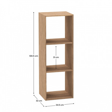 Estantería de 3 Niveles SpaceQub 34.5x32x100.5cm 7house Estanterías 7 Estantería de 3 Niveles SpaceQub 34.5x32x100.5cm 7house Estanterías 7