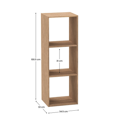 Estantería de 3 Niveles SpaceQub 34.5x32x100.5cm 7house Estanterías 7