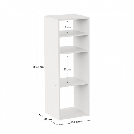 Estantería de 4 Niveles SpaceQub 34.5x32x100.5cm 7house Estanterías 3