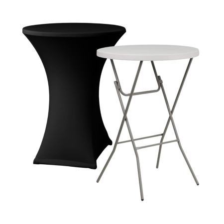 Set tavolo pieghevole rotondo con copertura per catering 80x110 cm 7house