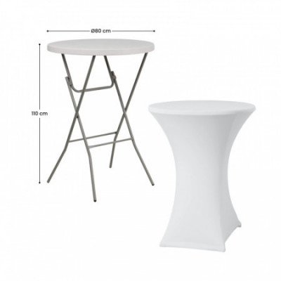 Set Mesa Plegable Redonda con Funda para Catering 80x110cm 7house Mobiliario Hosteleria 9