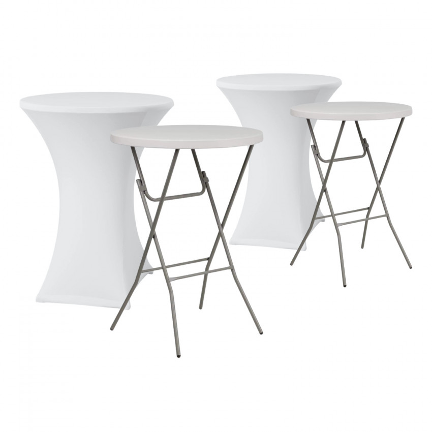 Set 2 Mesas Plegables Redondas con Fundas para Catering 80x110cm 7house Mobiliario Hosteleria 6