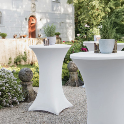 Set 2 Mesas Plegables Redondas con Fundas para Catering 80x110cm 7house Mobiliario Hosteleria 10