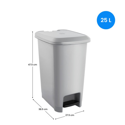 Mülleimer mit Pedal, 25 l, grau 7house