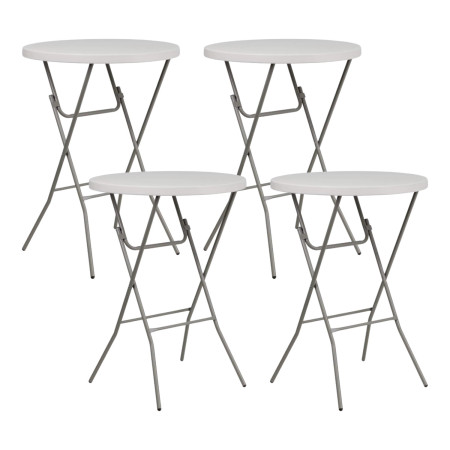 Pack 4 Mesas Plegables Redondas para Catering 80x110cm 7house Mesas de Jardín 1