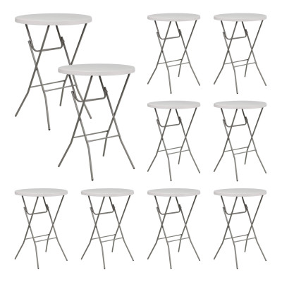 MegaPack 10 Mesas Plegables Redondas para Catering 80x110cm 7house Muebles de Jardín 1