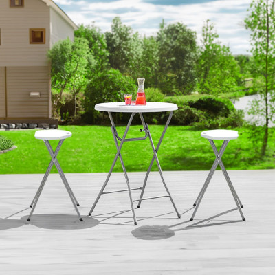 MegaPack 10 Mesas Plegables Redondas para Catering 80x110cm 7house Muebles de Jardín 5