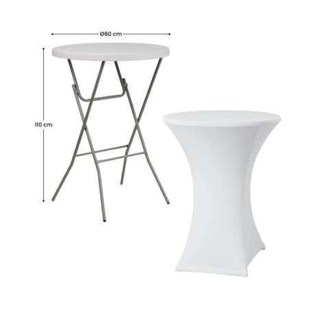 Funda para Mesa Plegable Redonda Catering 80x110cm 7house Fundas para Muebles de Jardín 4