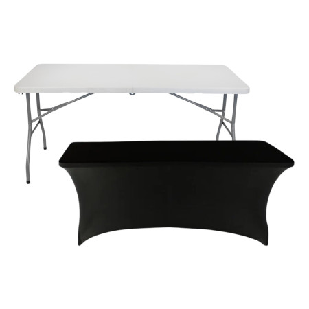 Set tavolo pieghevole rettangolare con copertura per catering 150x74 cm 7house