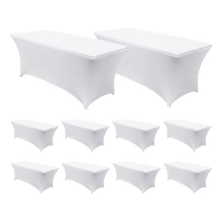 MegaPack 10 fodere per tavoli pieghevoli rettangolari da catering 180x74 cm 7house
