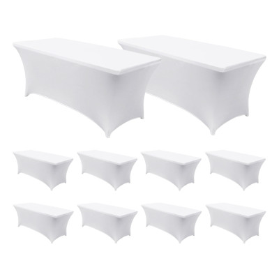 MegaPack 10 Fundas para Mesas Plegables Rectangulares Catering 180x74cm 7house Fundas para Muebles de Jardín 1