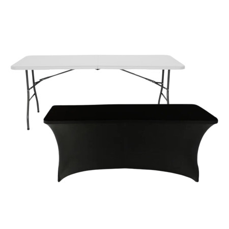 Set tavolo pieghevole rettangolare con copertura per catering 240x74 cm 7house