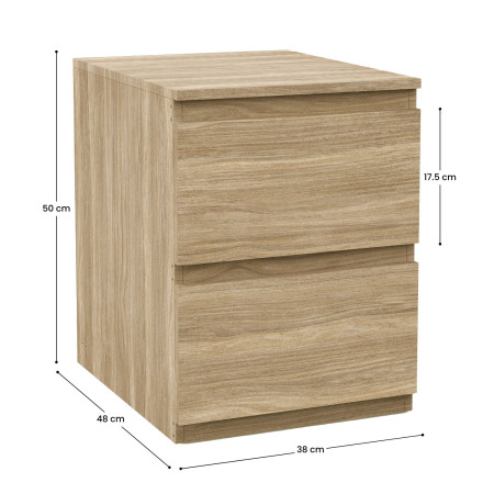 Cómoda de 2 Cajones SpaceQub 38x48x50cm 7house Cómodas y Cajoneras 6