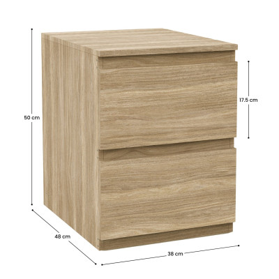 Cómoda de 2 Cajones SpaceQub 38x48x50cm 7house Cómodas y Cajoneras 6