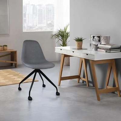 Sedia da scrivania con rotelle Basic Grigia 85,7 x 46,5 x 55,5 cm Thinia Home