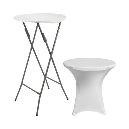 Set tavolo pieghevole rotondo con fodera per catering 61x105 cm 7house