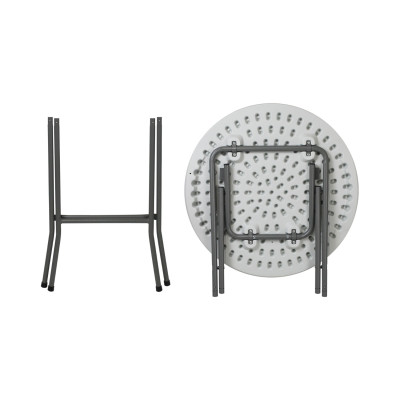 Set aus 2 runden Klapptischen mit Schutzhüllen für das Catering, 61 x 105 cm 7house