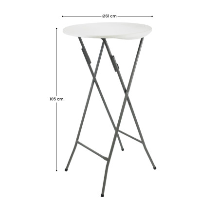 Set aus 2 runden Klapptischen mit Schutzhüllen für das Catering, 61 x 105 cm 7house